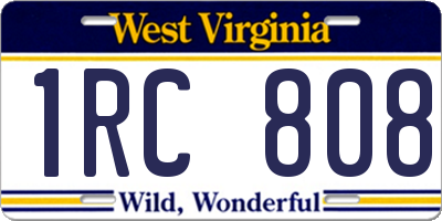WV license plate 1RC808