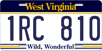 WV license plate 1RC810