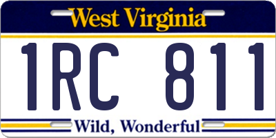 WV license plate 1RC811