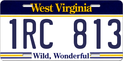WV license plate 1RC813
