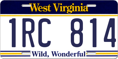 WV license plate 1RC814