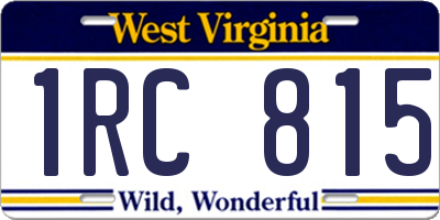 WV license plate 1RC815