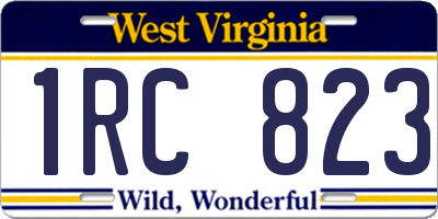 WV license plate 1RC823