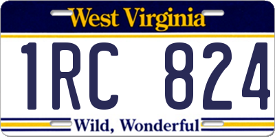 WV license plate 1RC824