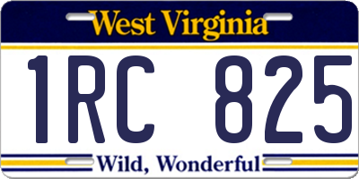 WV license plate 1RC825