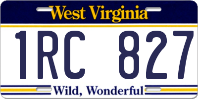 WV license plate 1RC827