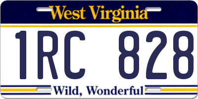 WV license plate 1RC828