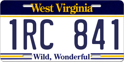 WV license plate 1RC841