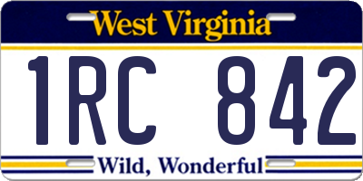 WV license plate 1RC842