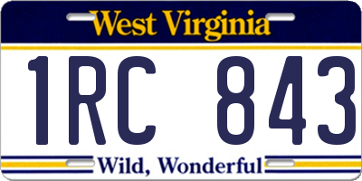 WV license plate 1RC843