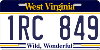 WV license plate 1RC849