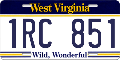 WV license plate 1RC851