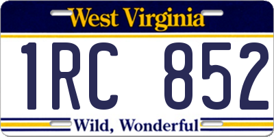 WV license plate 1RC852