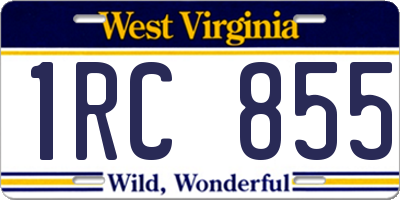 WV license plate 1RC855
