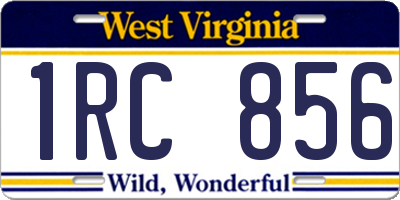 WV license plate 1RC856