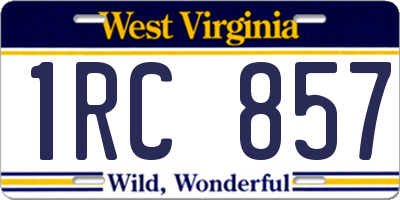 WV license plate 1RC857