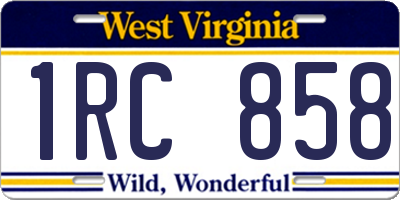 WV license plate 1RC858