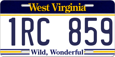 WV license plate 1RC859