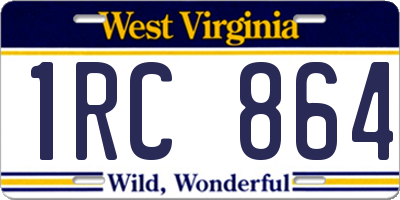 WV license plate 1RC864