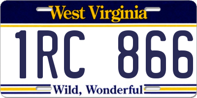 WV license plate 1RC866