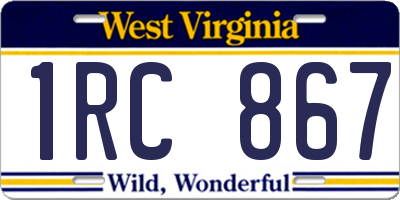 WV license plate 1RC867