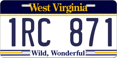 WV license plate 1RC871