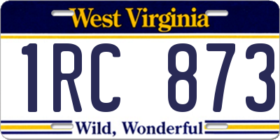 WV license plate 1RC873