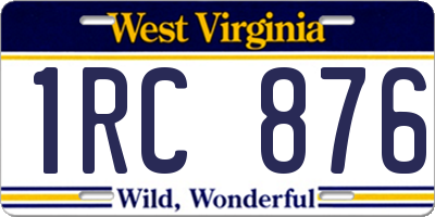 WV license plate 1RC876