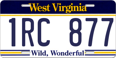 WV license plate 1RC877