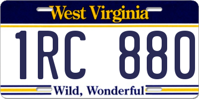 WV license plate 1RC880