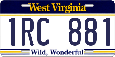 WV license plate 1RC881