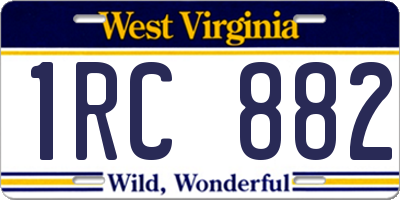 WV license plate 1RC882