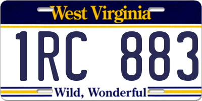 WV license plate 1RC883