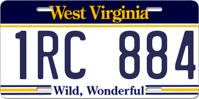 WV license plate 1RC884