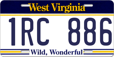 WV license plate 1RC886