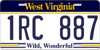WV license plate 1RC887
