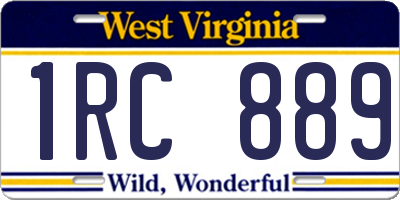 WV license plate 1RC889