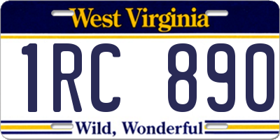 WV license plate 1RC890