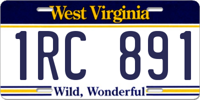 WV license plate 1RC891