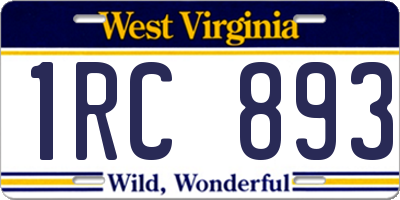 WV license plate 1RC893