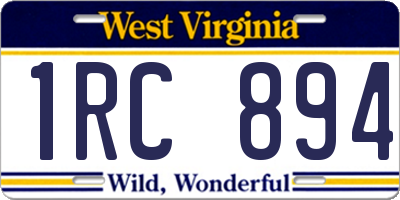WV license plate 1RC894