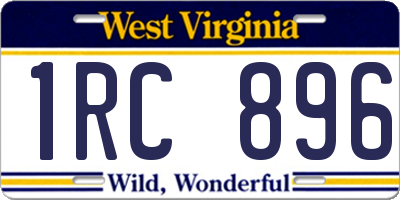 WV license plate 1RC896