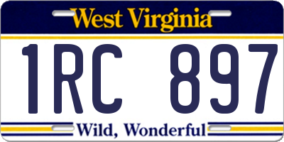 WV license plate 1RC897