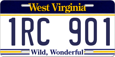 WV license plate 1RC901
