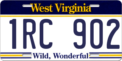 WV license plate 1RC902