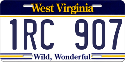 WV license plate 1RC907