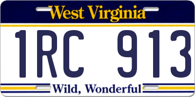 WV license plate 1RC913
