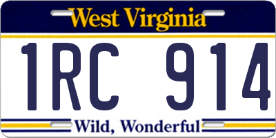 WV license plate 1RC914
