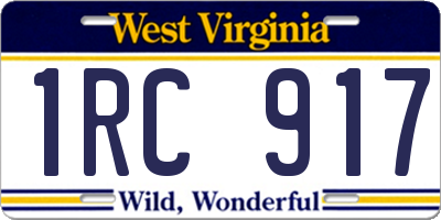 WV license plate 1RC917