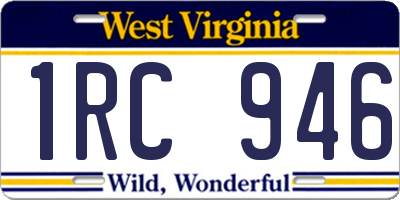 WV license plate 1RC946
